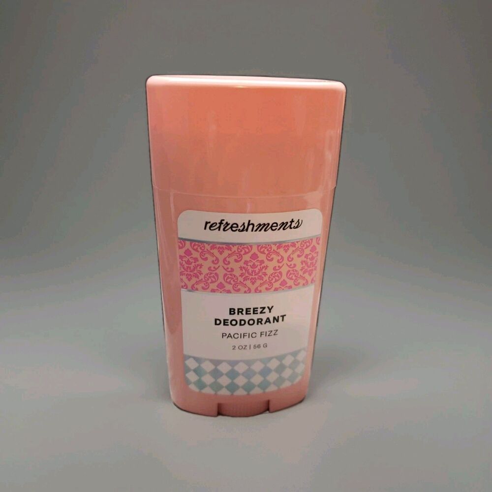 Refreshments Breezy Deodorant Pacific Fizz 2oz Aluminum Free Brand New